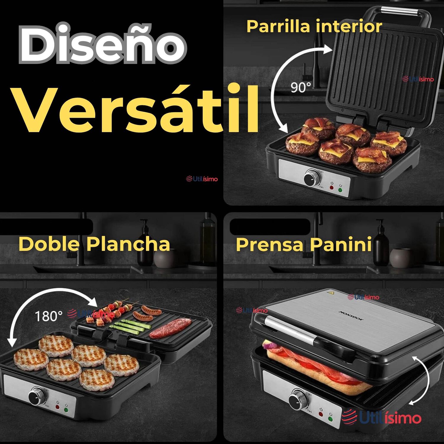 Plancha Parrillera El&eacute;ctrica 2000w Asadora Doble Cara Antiadherente image number 3.0