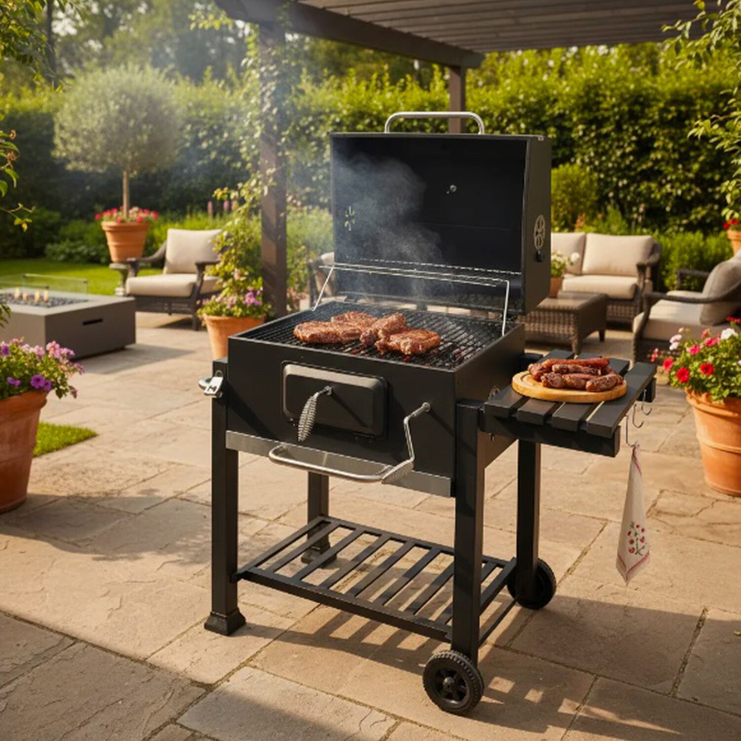 Asador De Carbon 24 Heavy Portatil Negro image number 0.0