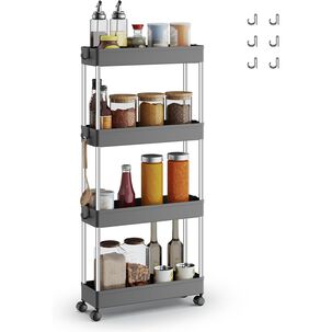 Carro Multiuso Songmics 4 Pisos Angosto Gris 14,4 Cm