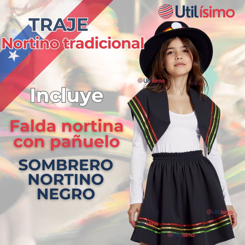 Traje Nortino Con Polera Fiestas Patrias Baile Nortino Negro image number 4.0