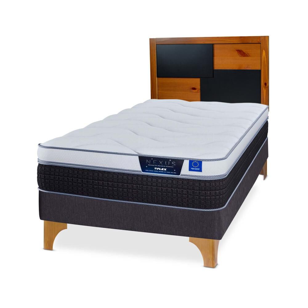 Cama Europea Flex Nexus / 1.5 Plazas / Base Normal + Respaldo image number 0.0
