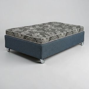 Cama 1 Plaza Box 30 Cm L190 Cm + Colchon Modelo Ideal - Rueda Pyton (gris)