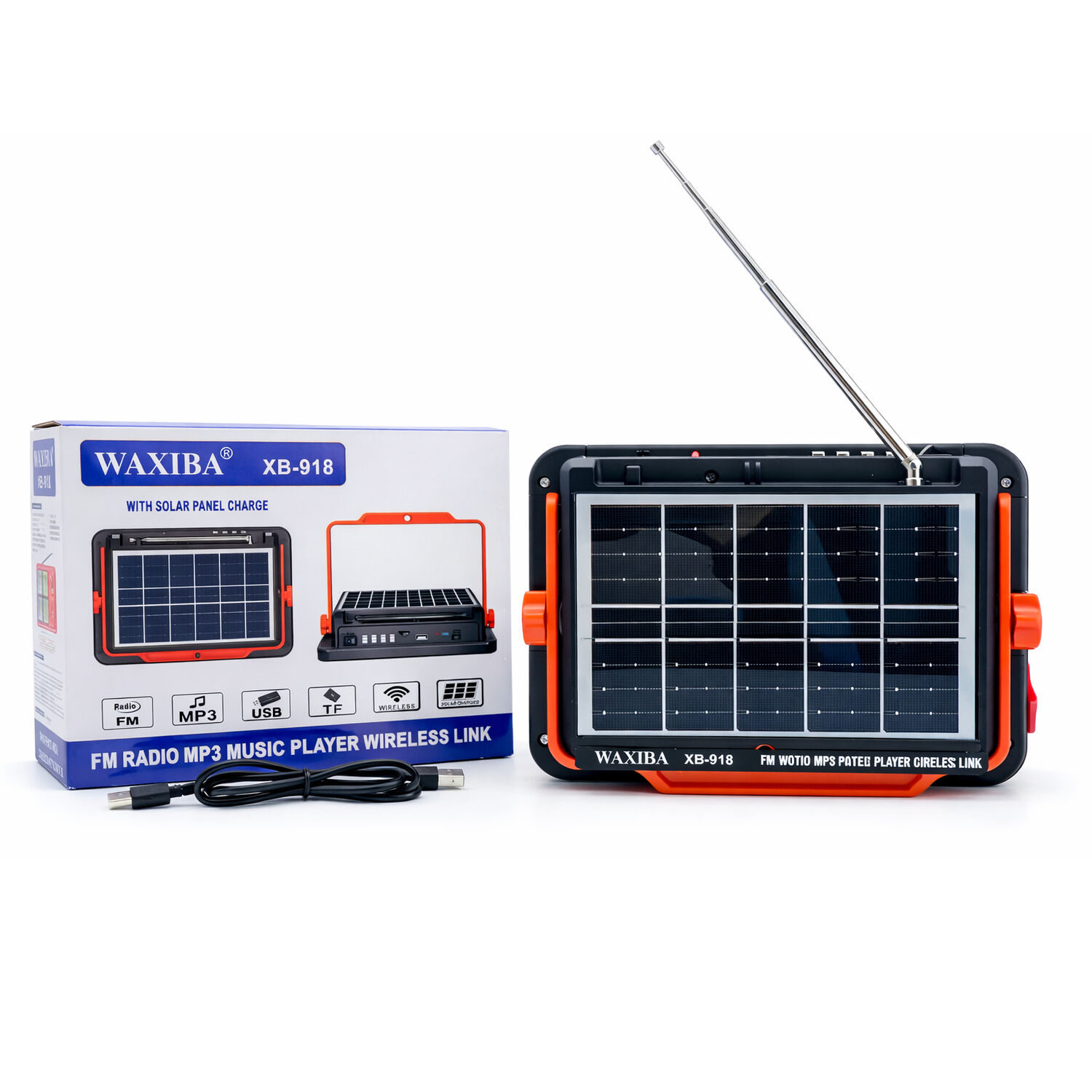 Radio Port&aacute;til Fm Con Linterna Led Recargable Modelo Xb-918 Multifuncional image number 2.0
