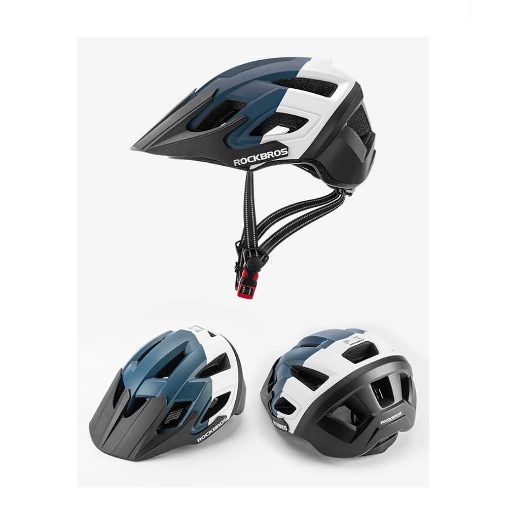 Casco Bicicleta Adulto Rockbros Azul Blanco image number 2.0