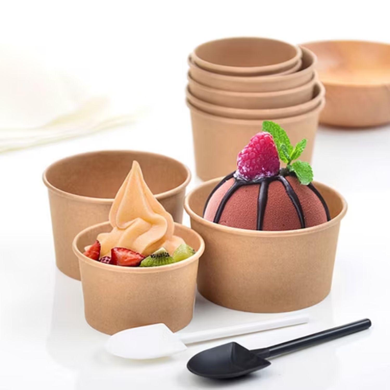 Set 30 Envases Sopa Doble Pared Kraft 177ml 6oz Desechable image number 3.0