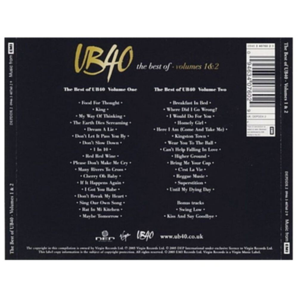 Ub40 - Best Of Vol.1 & 2 (2cd) | Cd image number 1.0