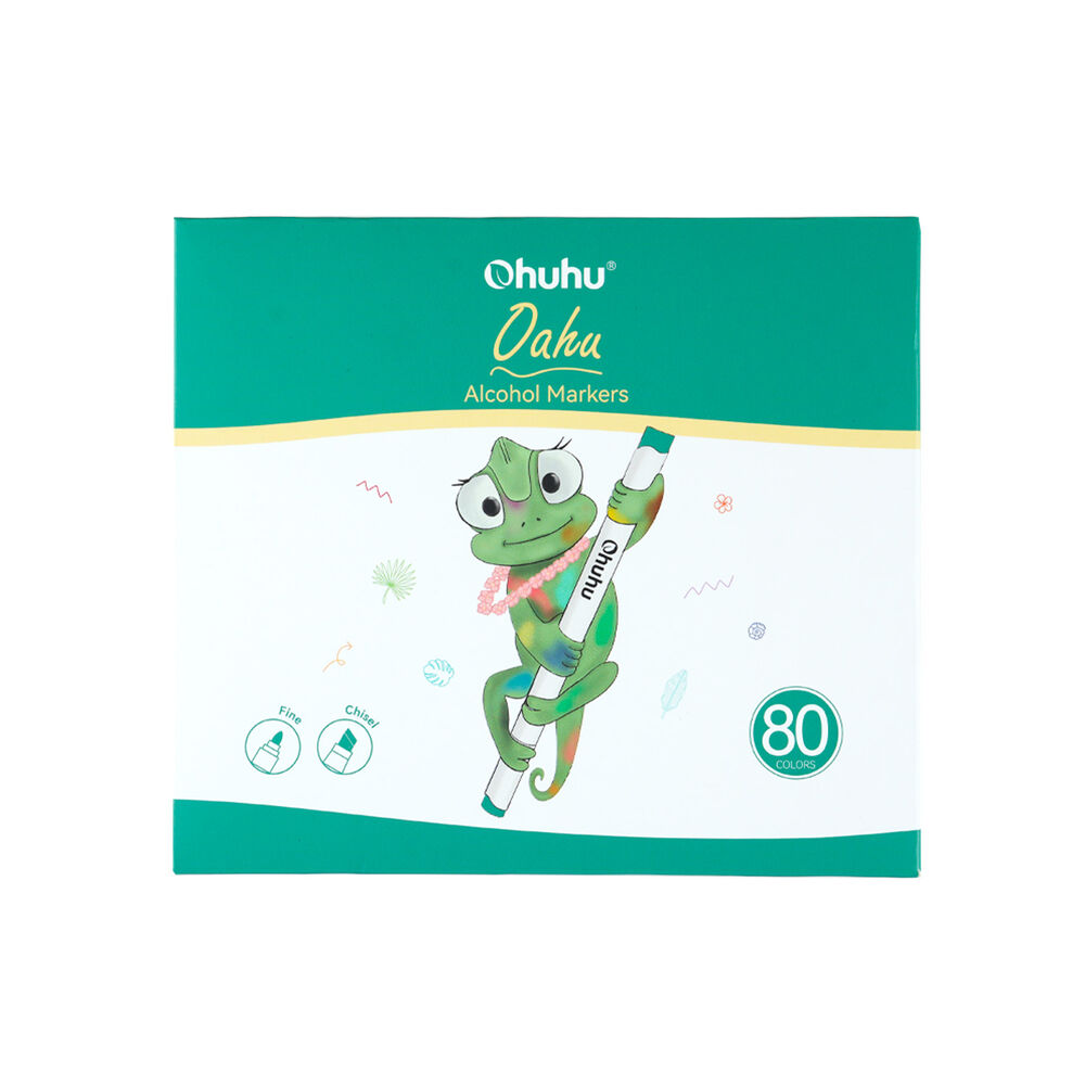 Ohuhu 80 Marcadores Alcohol + 1 Blender Oahu Fina & Biselada image number 2.0