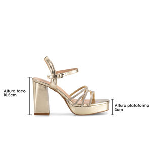 Sandalia Eco Cuero Taco Dorado Fiesta Mujer Weide You205 Sandalia Eco Cuero Taco Dorado Fiesta Mujer Weide You205