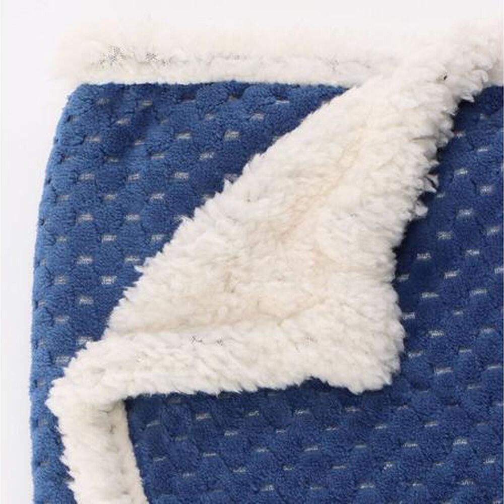 Frazada Andes Chiporro Panal Azul 2 Plaza image number 4.0