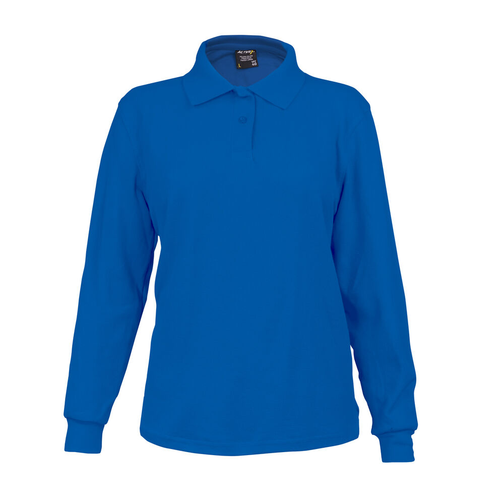 Polera Pique Azulino Mujer Manga Larga Upf40 image number 0.0