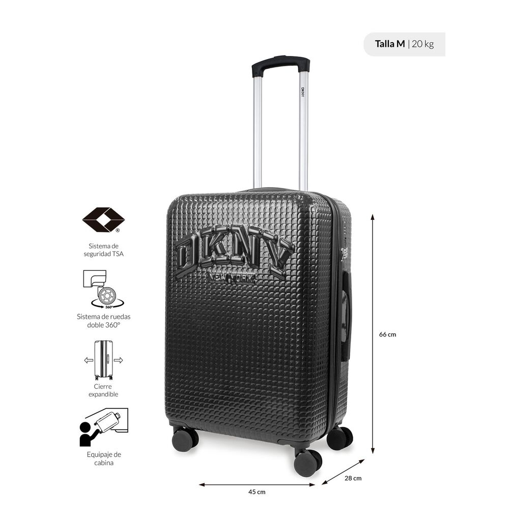 Pack 2 Maletas Donna Karan Hot Town M 20k + L 23k Negra Dkny image number 1.0