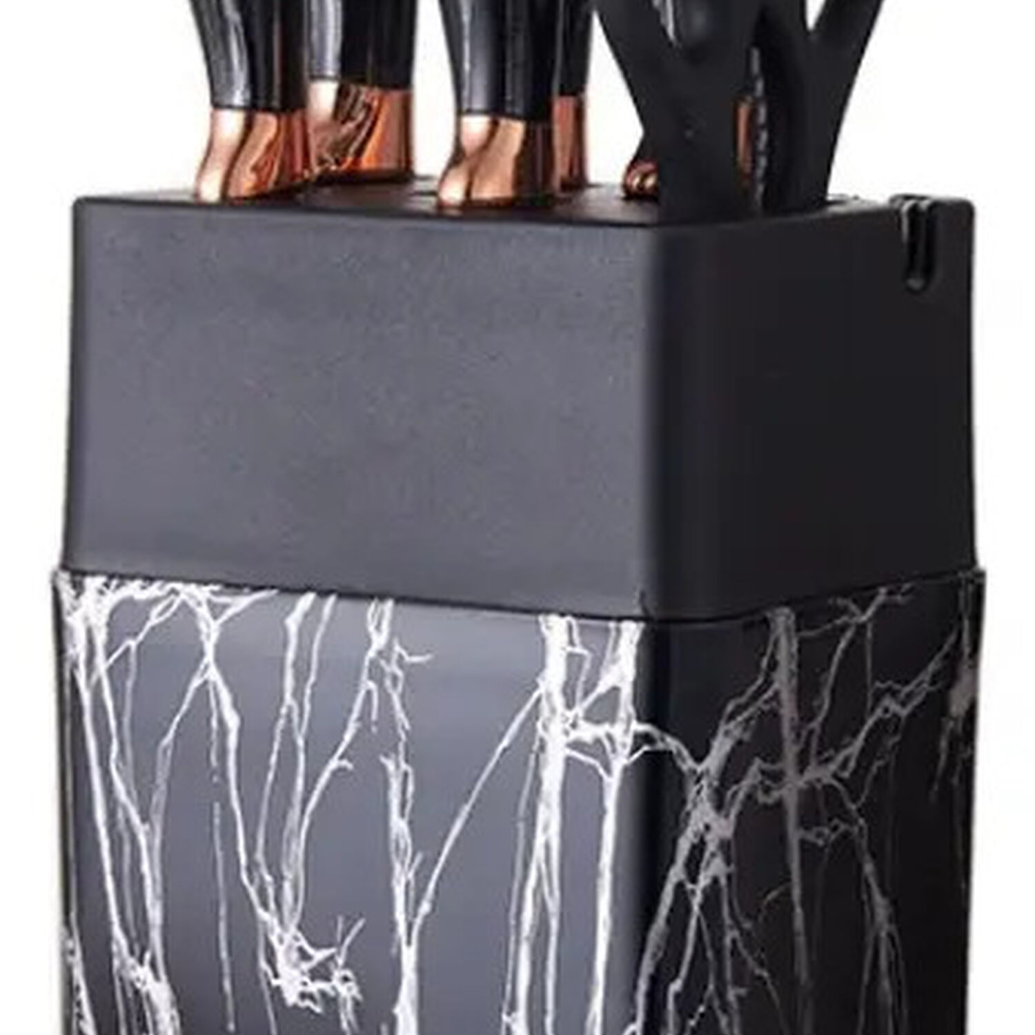 Set De Cuchillos De Cocina De 7 Piezas Marble Lux Con Tijera Color Negro Plateado image number 2.0