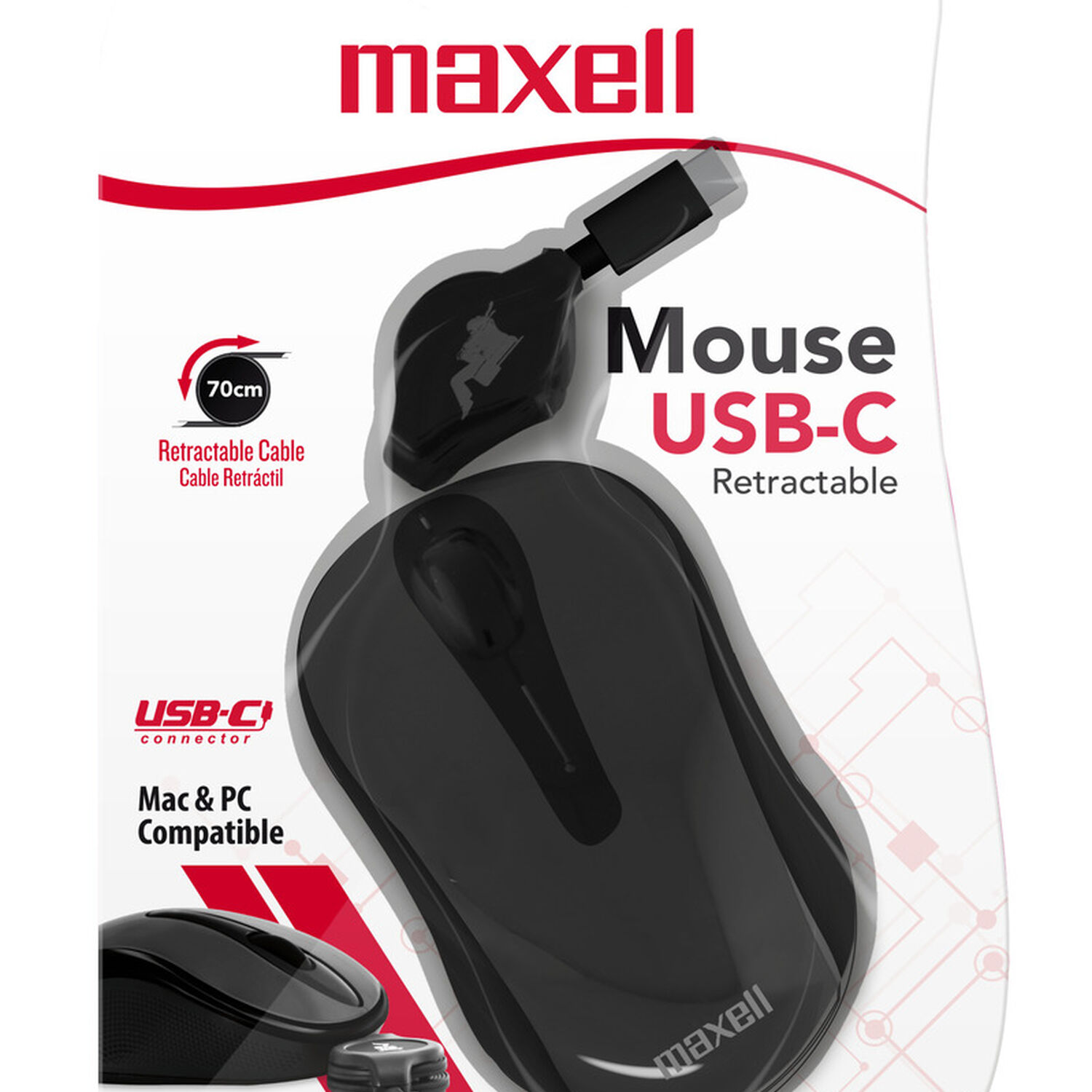 Mouse Retr&aacute;ctil Maxell Tipo C 1000dpi image number 2.0
