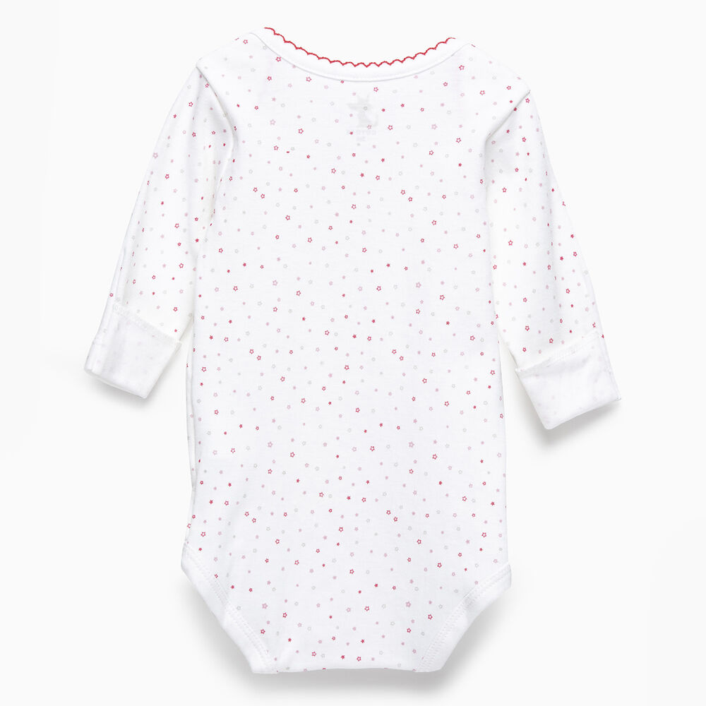 Pack Body Estrellas Blanco Fucsia Manga Larga Algodón Peruano image number 6.0