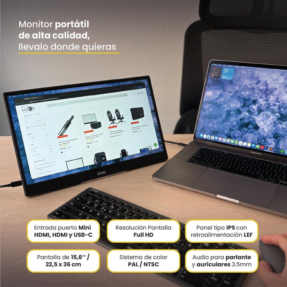 Pantalla Monitor Port&aacute;til 15.6 Led Full Hd Nexview Levo image number 3.0