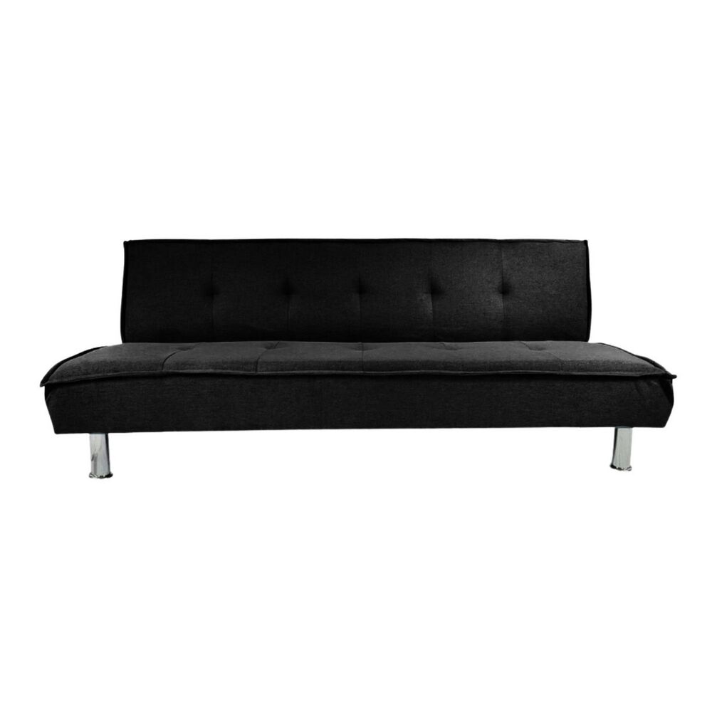 Futón Sofá Cama Ajustable 170x50x40 Cm Negro image number 0.0
