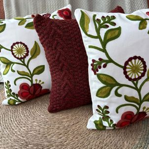 Set De 3 Cojines Combinados Rojo Primaveral Paga 2, Lleva 3!