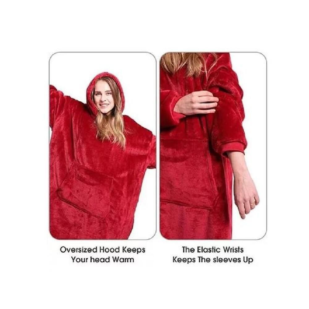 Poleron Felpa Con Capucha Manta Polar Bata Frazada Inviern image number 2.0