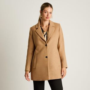 Abrigo Largo Cuello Solapa Mujer Lorenzo Di Pontti