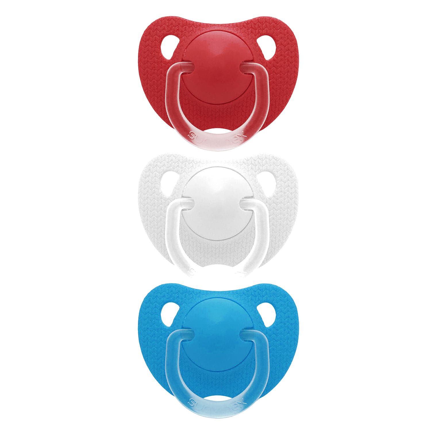 Pack De 3 Chupetes Evolution Rojo, Blanco Y Azul image number 0.0