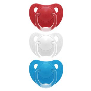 Pack De 3 Chupetes Evolution Rojo, Blanco Y Azul