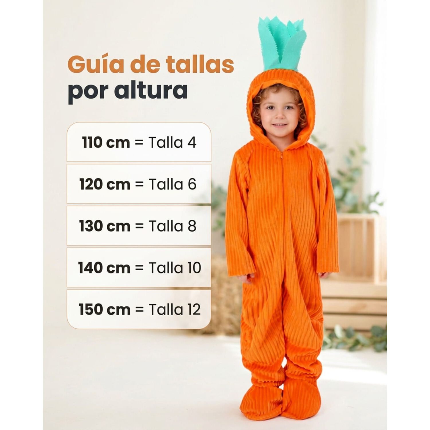 Disfraz Infantil Zanahoria Tierna image number 6.0