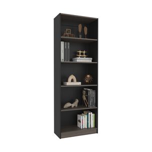 Estante Organizador De Libros Fm 180,6x62,8x29,9 Cm Negro Y Caf&eacute;