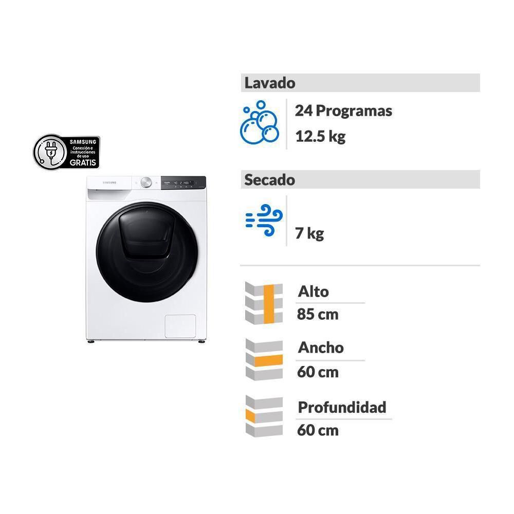 Lavadora Secadora Samsung WD12T754DBT/ZS / 12.5 Kg / 7 Kg image number 1.0