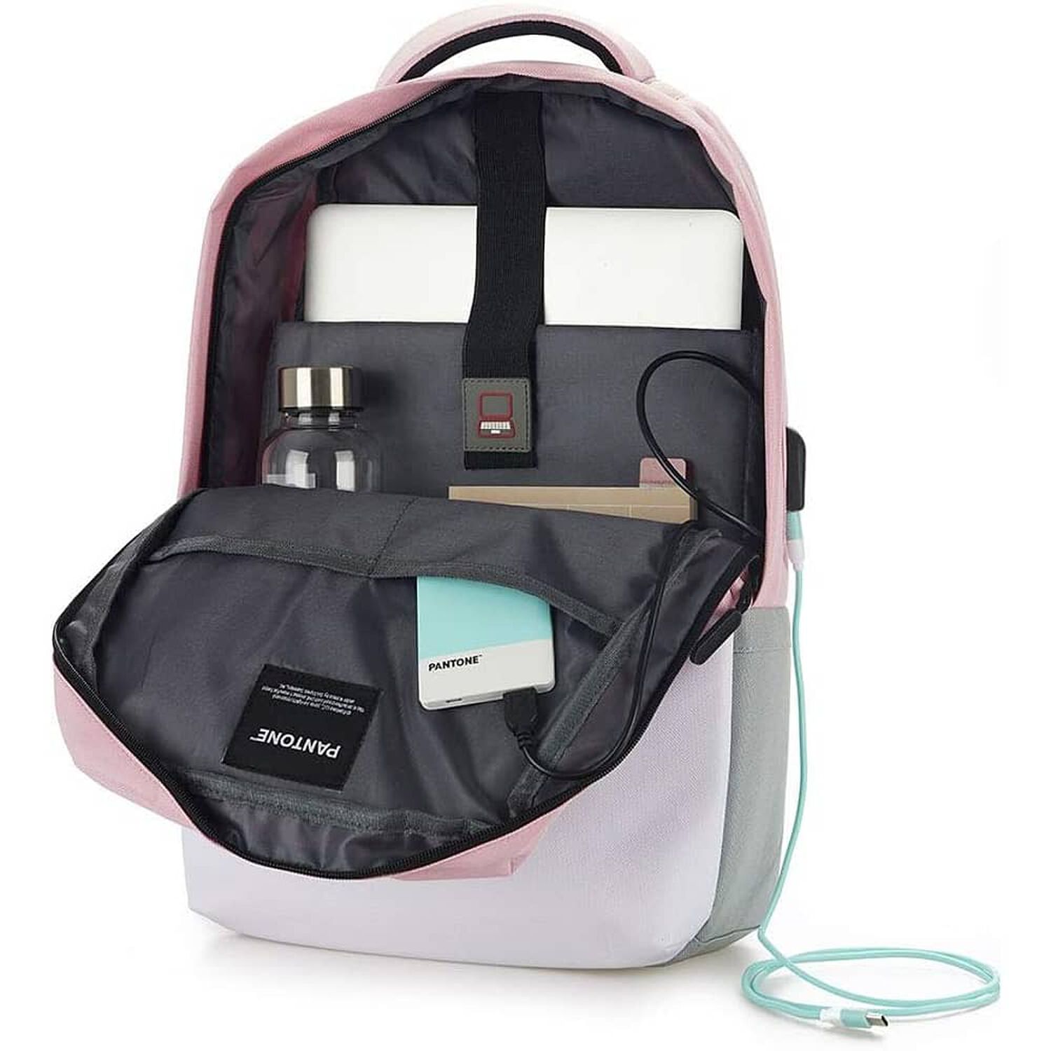 Mochila Rosada Pantone De Notebooks 16&rdquo; + Cable De Carga Usb image number 1.0