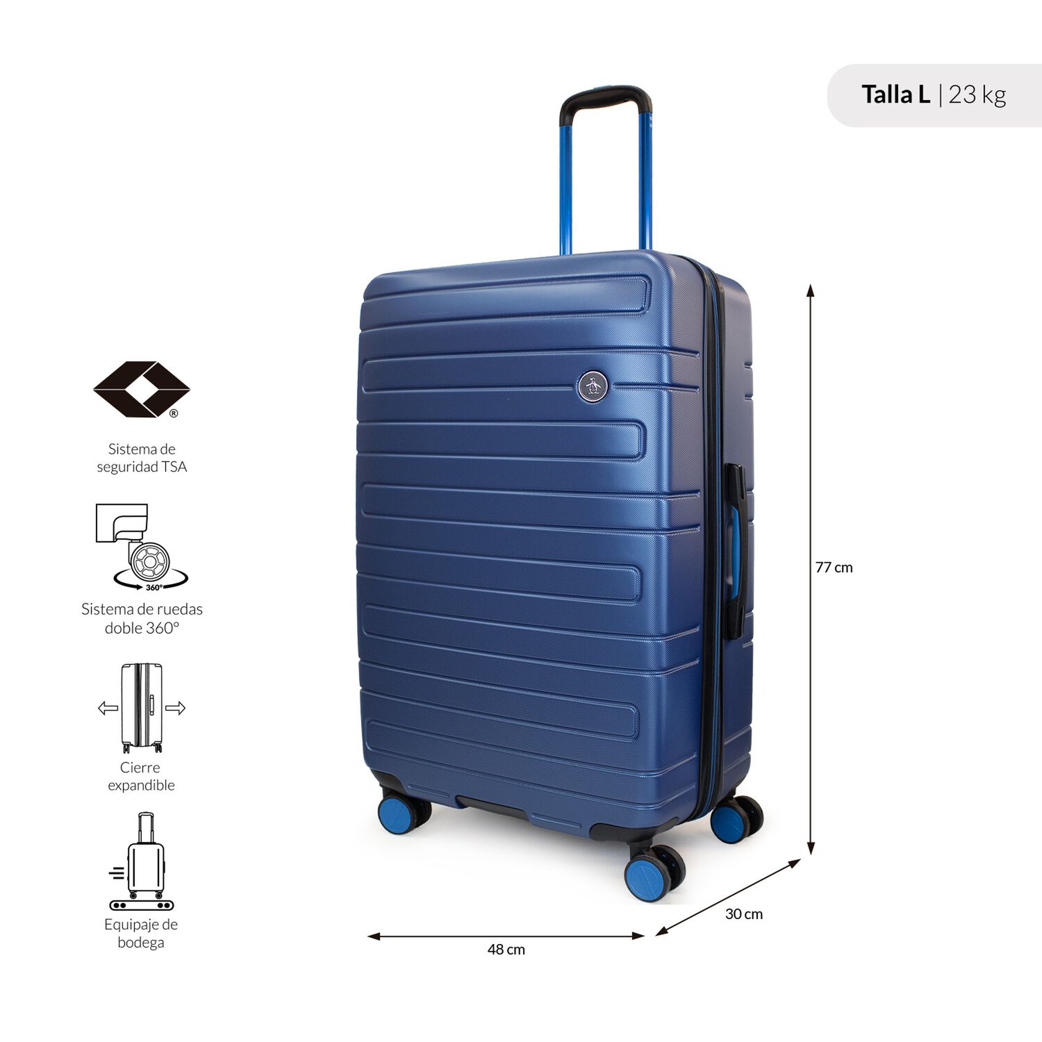 Pack 2 Maletas Cabina S 10k + L 23k Milan Azul Penguin image number 2.0