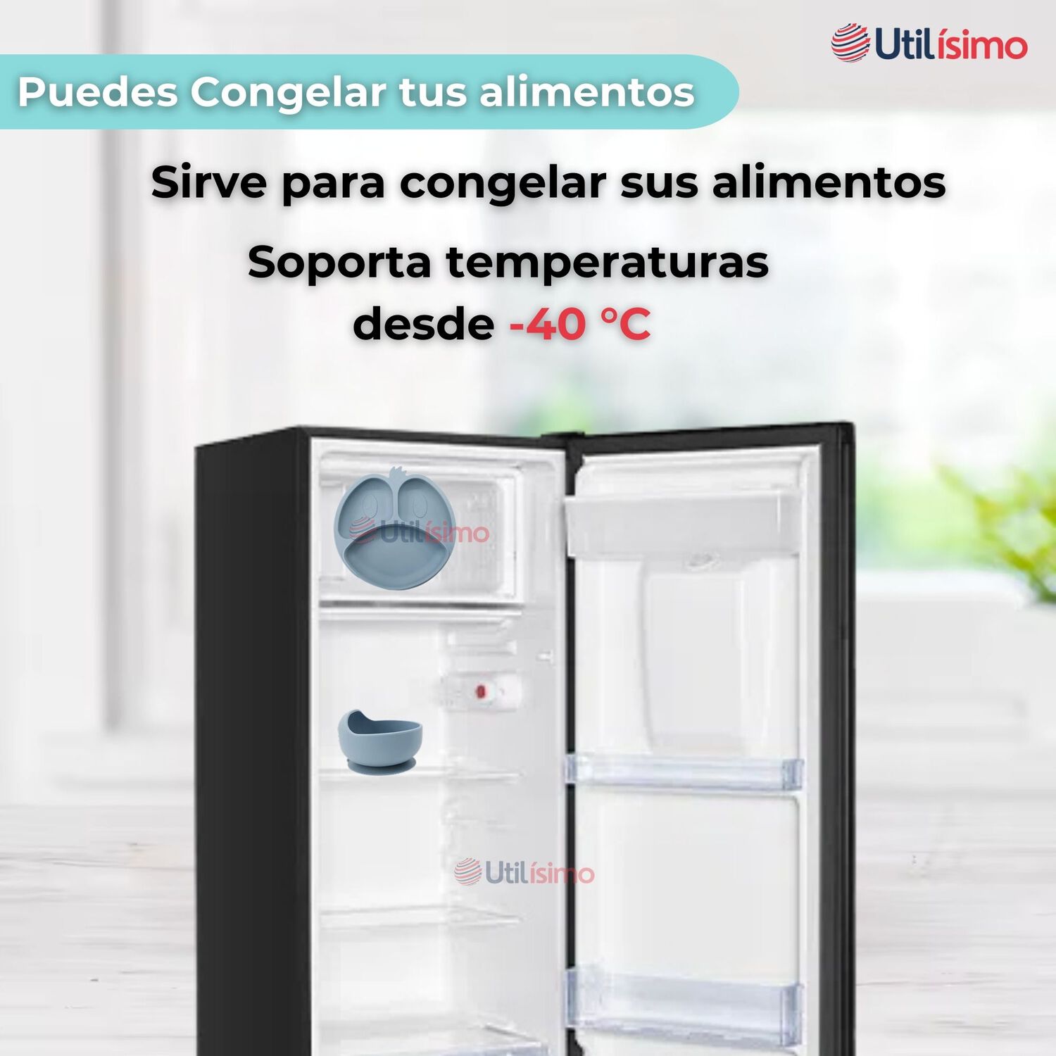 Set De Alimentaci&oacute;n Beb&eacute; Silicona De Formas 6 Piezas Libre Bpa Color Celeste image number 4.0