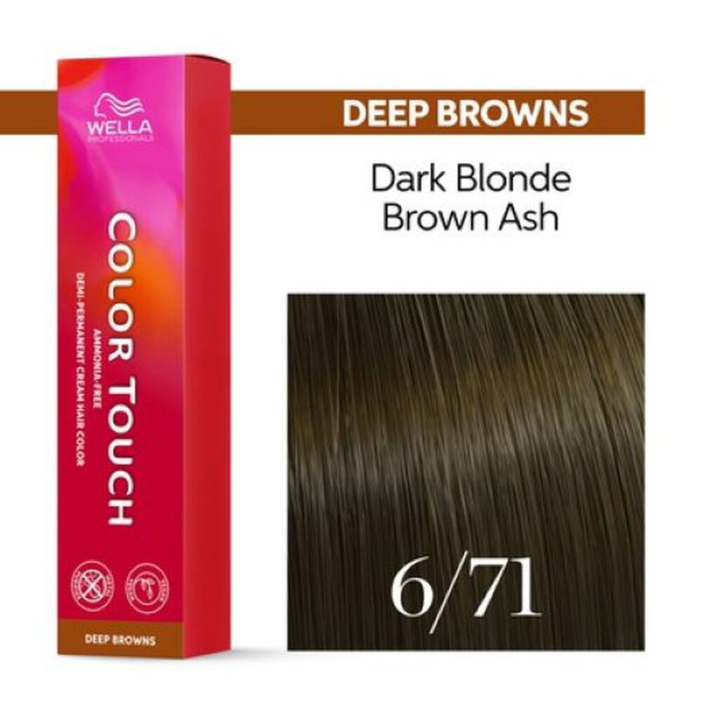 Tinte Para Cabello Wella Color Touch 6/71 Rubio Oscuro Marron Ceniza62ml image number 2.0