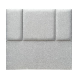 Respaldo De Cama Block Lino Gris Plata 2 Plazas