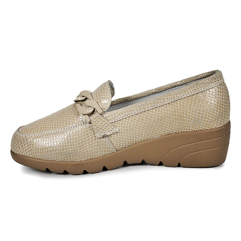 Mocasín Cuero Hadassa Beige image number 4.0