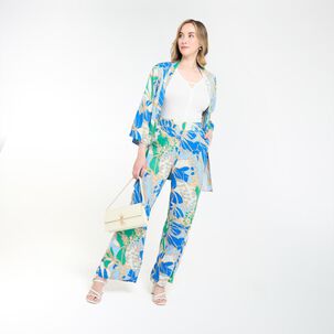 Pantal&oacute;n Full Print Pretina El&aacute;sticada Tiro Alto Relax Mujer Lesage