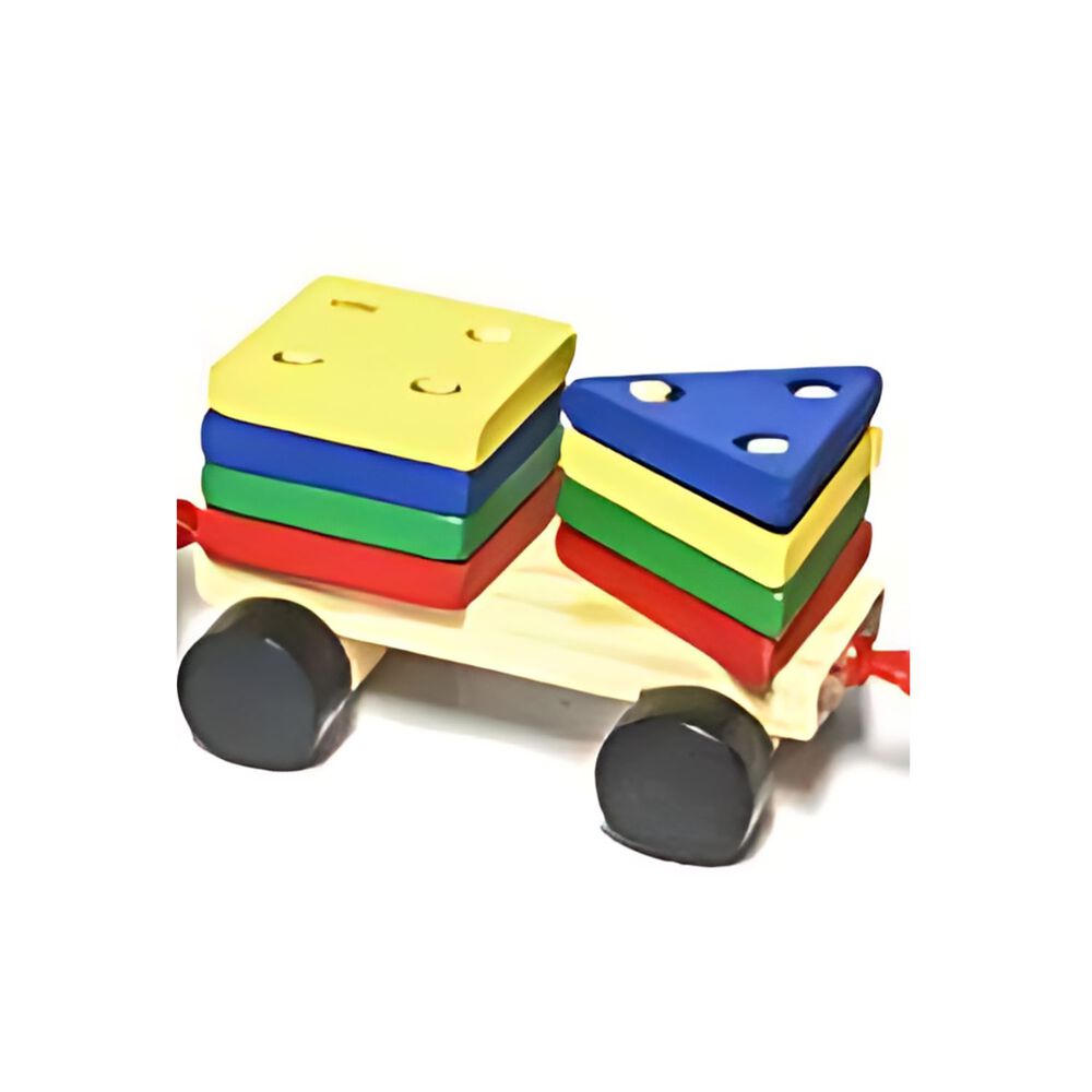Tren De Encaje De Madera Con Figuras Geométricas De 27 Cm image number 2.0