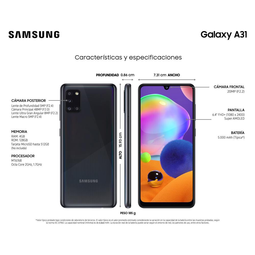 Smartphone Samsung Galaxy A31 / 128 Gb / Claro image number 3.0