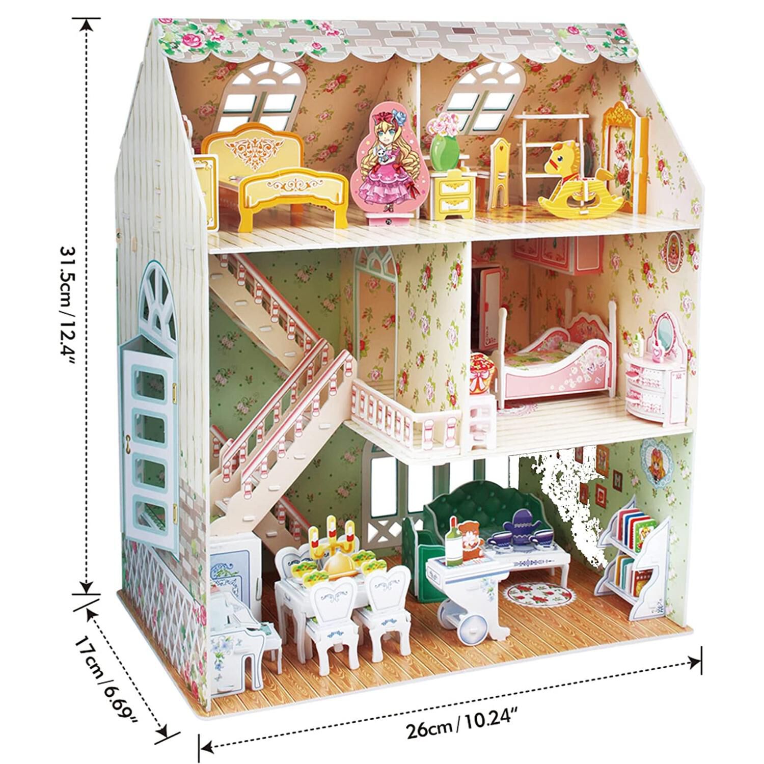 Juguete Casa De Mu&ntilde;ecas Armable Puzzle 3d 160 Piezas image number 1.0