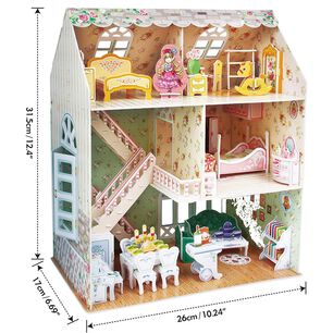Juguete Casa De Mu&ntilde;ecas Armable Puzzle 3d 160 Piezas