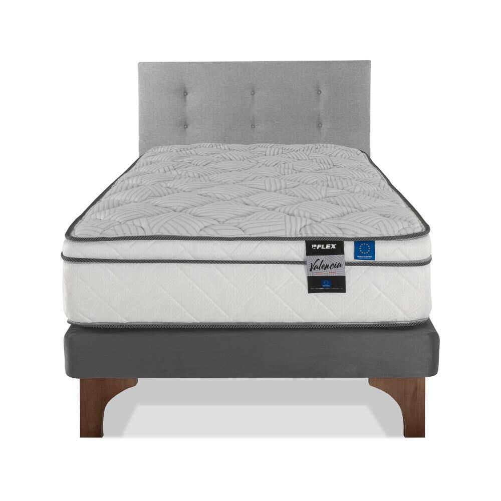 Cama Europea Flex Valencia / 1.5 Plazas / Base Normal + Respaldo image number 1.0