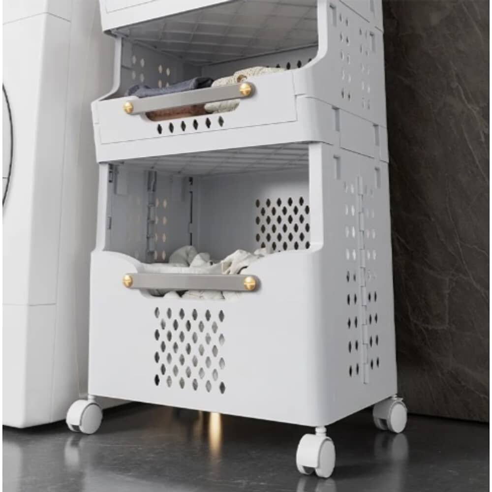 Cesta De Ropa Con Ruedas Cajas Organizador Para Ba&ntilde;o image number 4.0