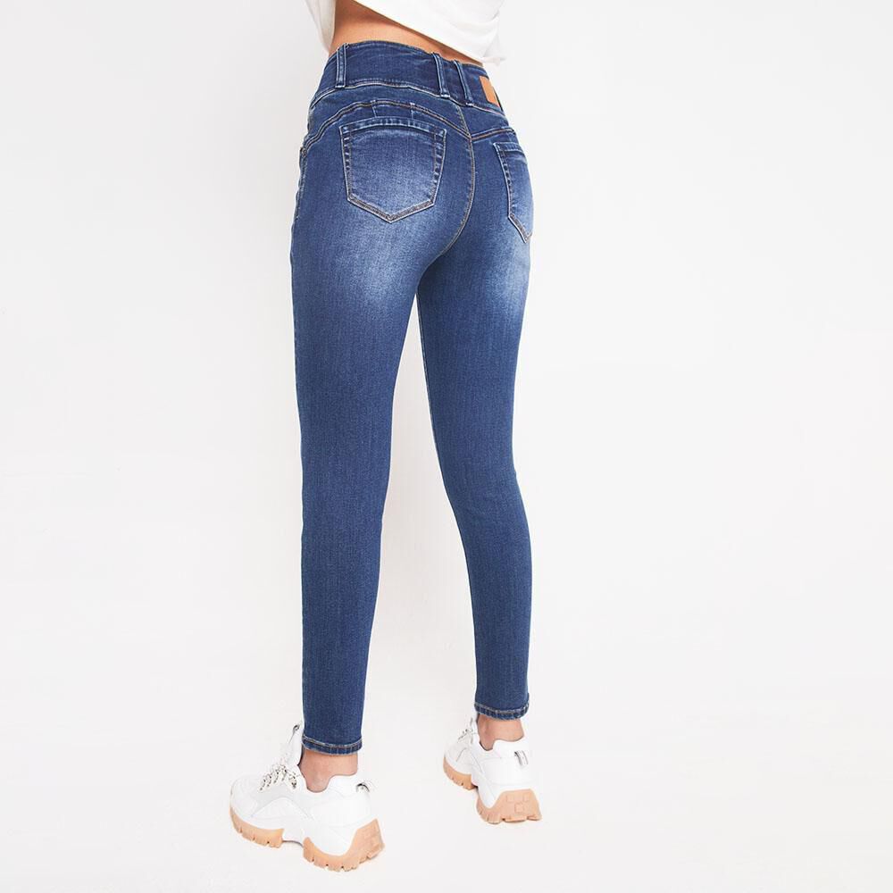 Jeans Con Almohadillas Traseras Tiro Alto Push Up Mujer Rolly Go image number 2.0