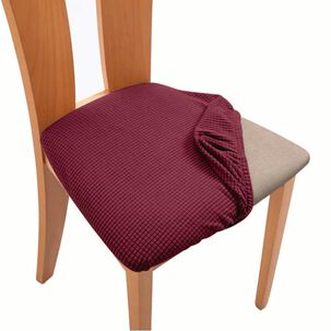 Pack De 6 Fundas Para Asiento Elasticadas Para Sillas Tella Cuadrille Color Burdeo