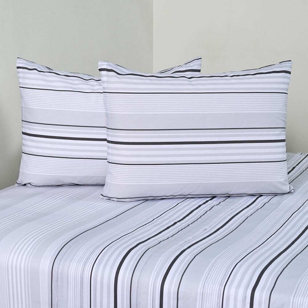 Juego De S&aacute;banas American Family Zircon Gris / 2 Plazas / 144 Hilos image number 0.0