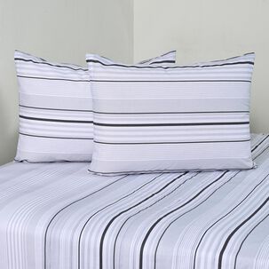 Juego De S&aacute;banas American Family Zircon Gris / 2 Plazas / 144 Hilos