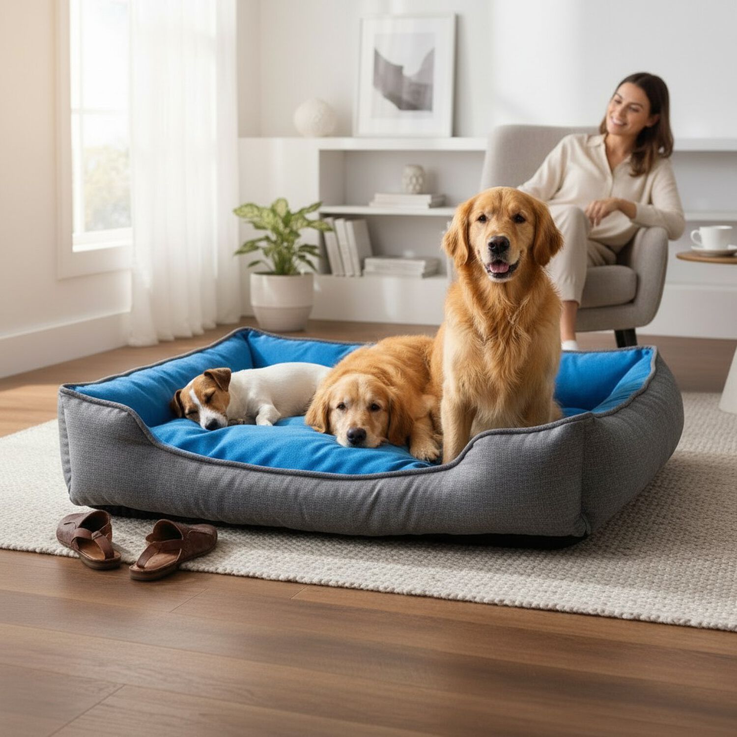 Cama De Mascotas De Espuma - Talla Xl (110x80) - A Piso (gris) image number 0.0