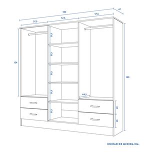 Closet Cic Maipo / 6 Puertas / 4 Cajones