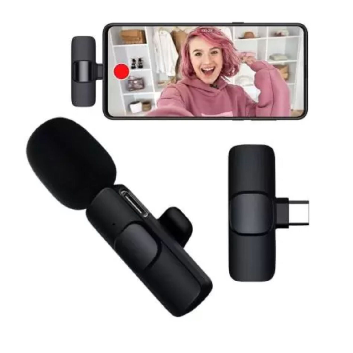 Micr&oacute;fono Inal&aacute;mbrico K8 Para Iphone - Android Tipo C image number 1.0