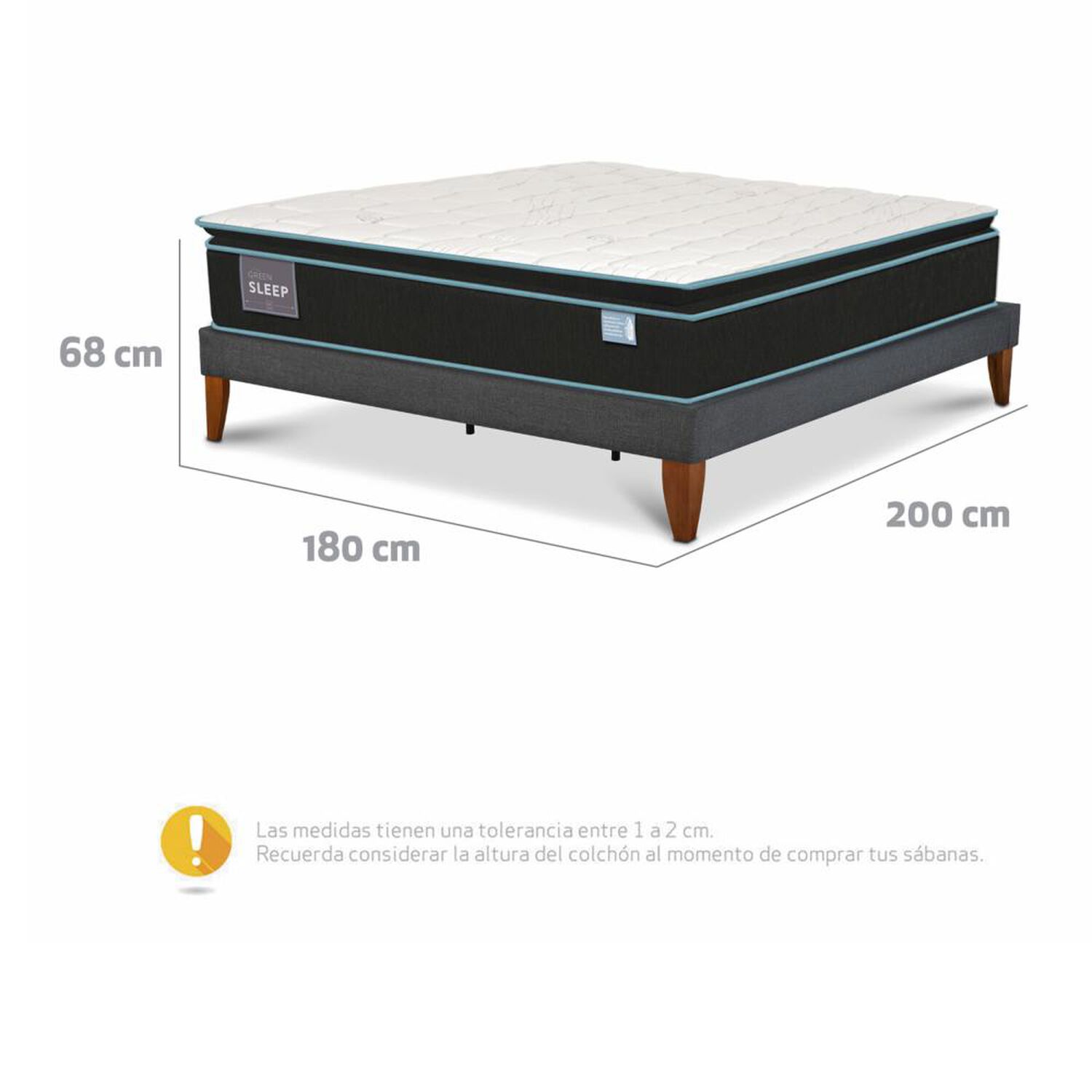Cama Europea Cic Ce Box Gren Sleep / King / Base Normal image number 4.0