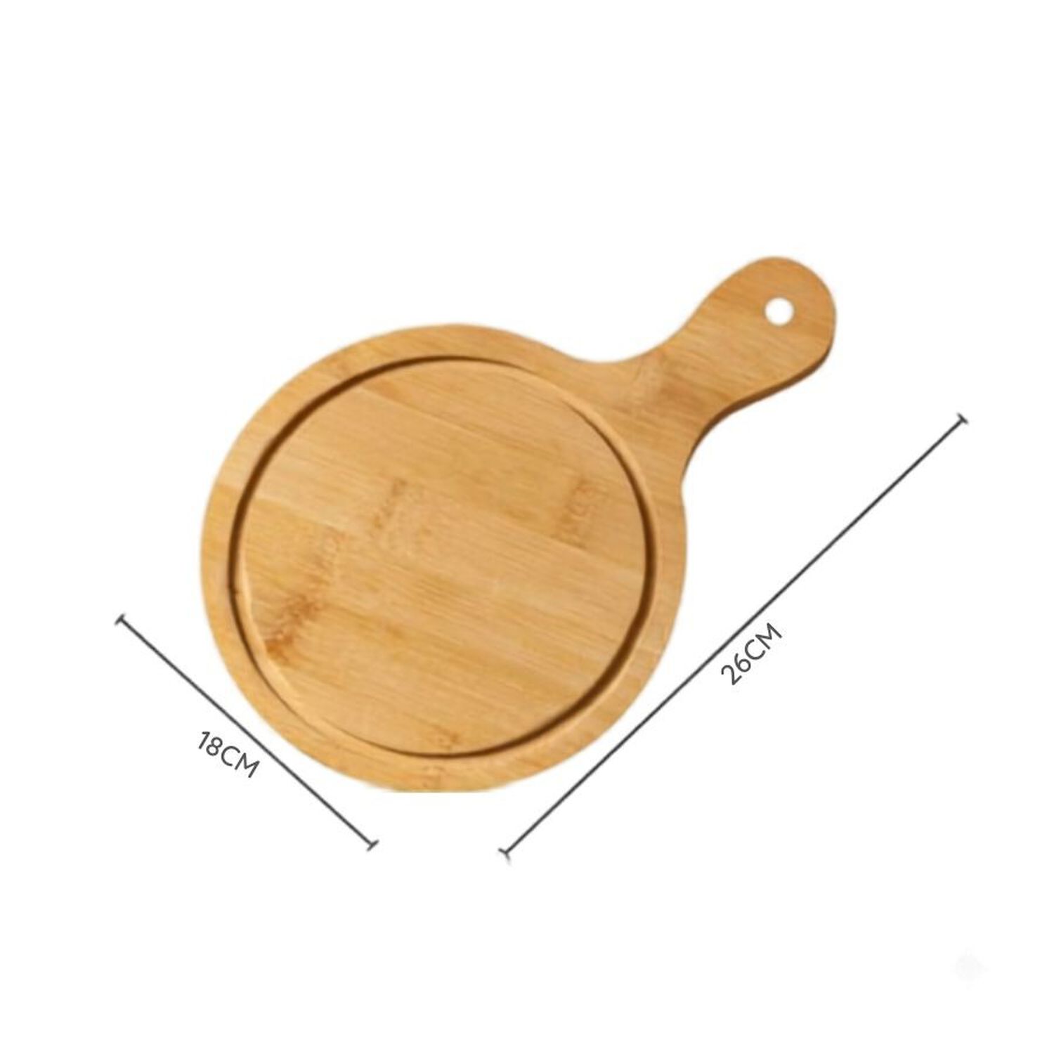 Tabla De Madera Para Pizza Y Picoteo 18x26cm Bamb&uacute; image number 4.0